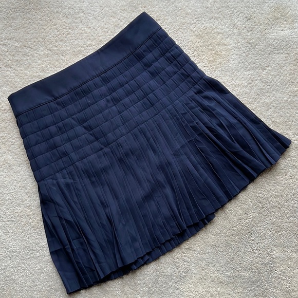 J. Crew Navy Pleated Skirt - Picture 2 of 11